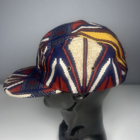Obey Propaganda 5 Panel Hat Mens Blue Orange Aztec Tribal Cap Strapback - Picture 5 of 8